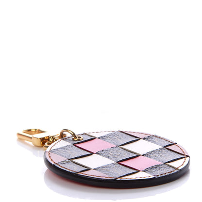 Louis Vuitton Calfskin Monogram Check Bag Charm Key Holder Red 3 of 4