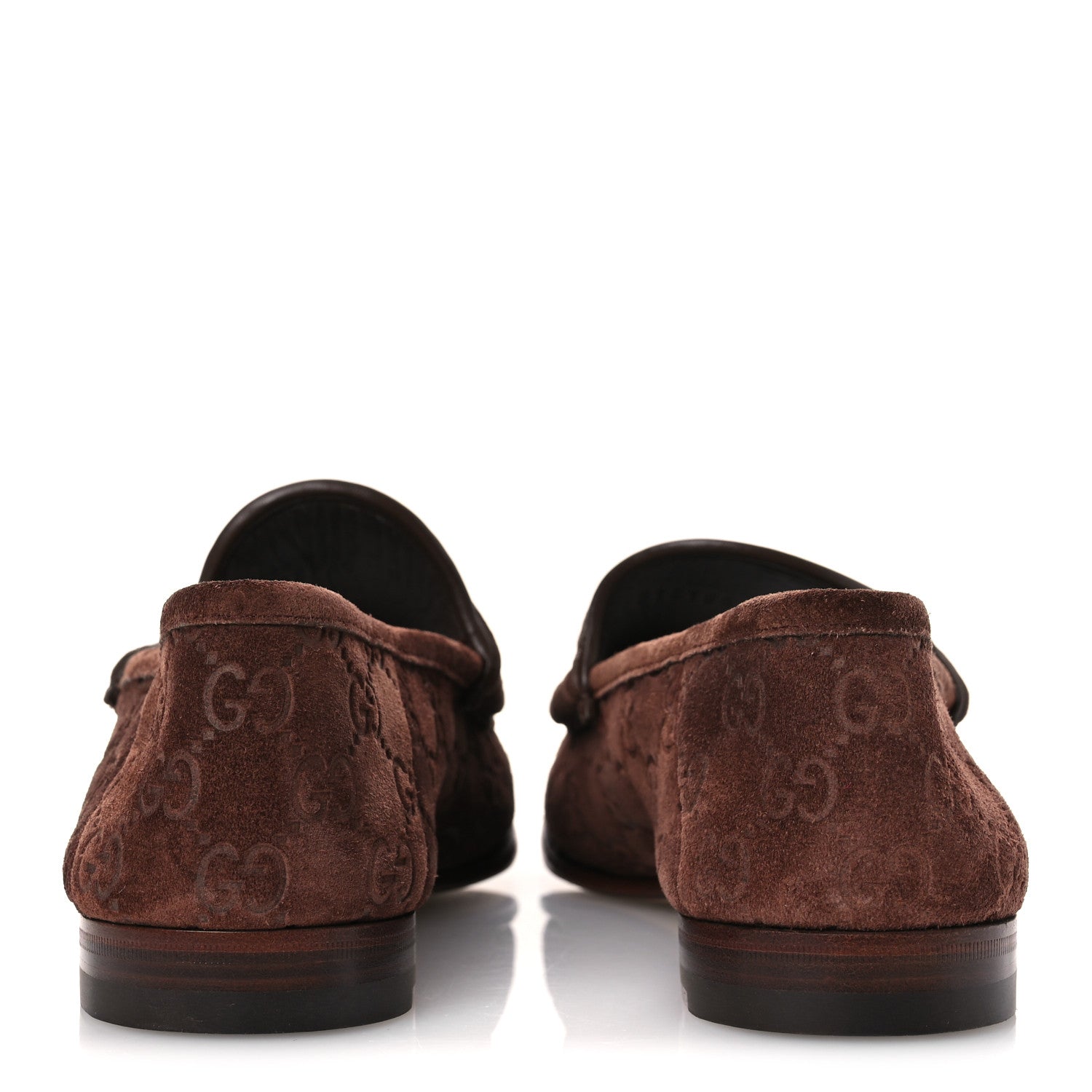 Gucci Suede GG Monogram Horsebit Mens Loafers 9 Brown 6 of 11