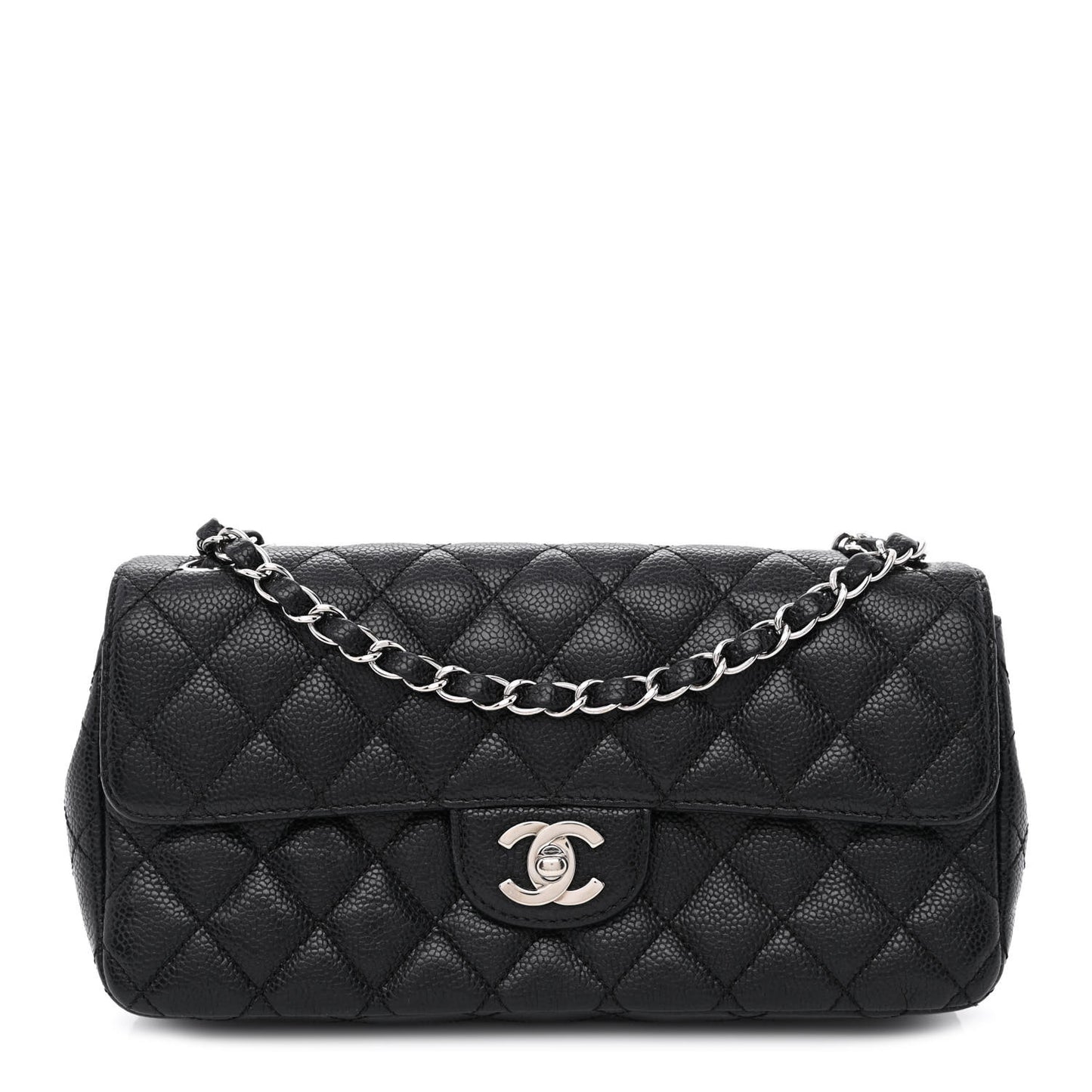 Caviar Quilted East West Flap Black