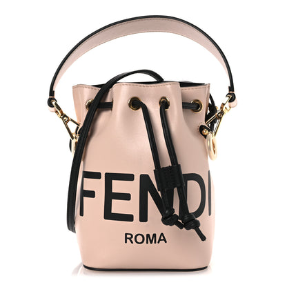 Fendi Vitello Fluffy Grace F is Fendi Logo Embossed Mini Mon Tresor Bucket Bag Rosa Quarzo Black 1 of 11