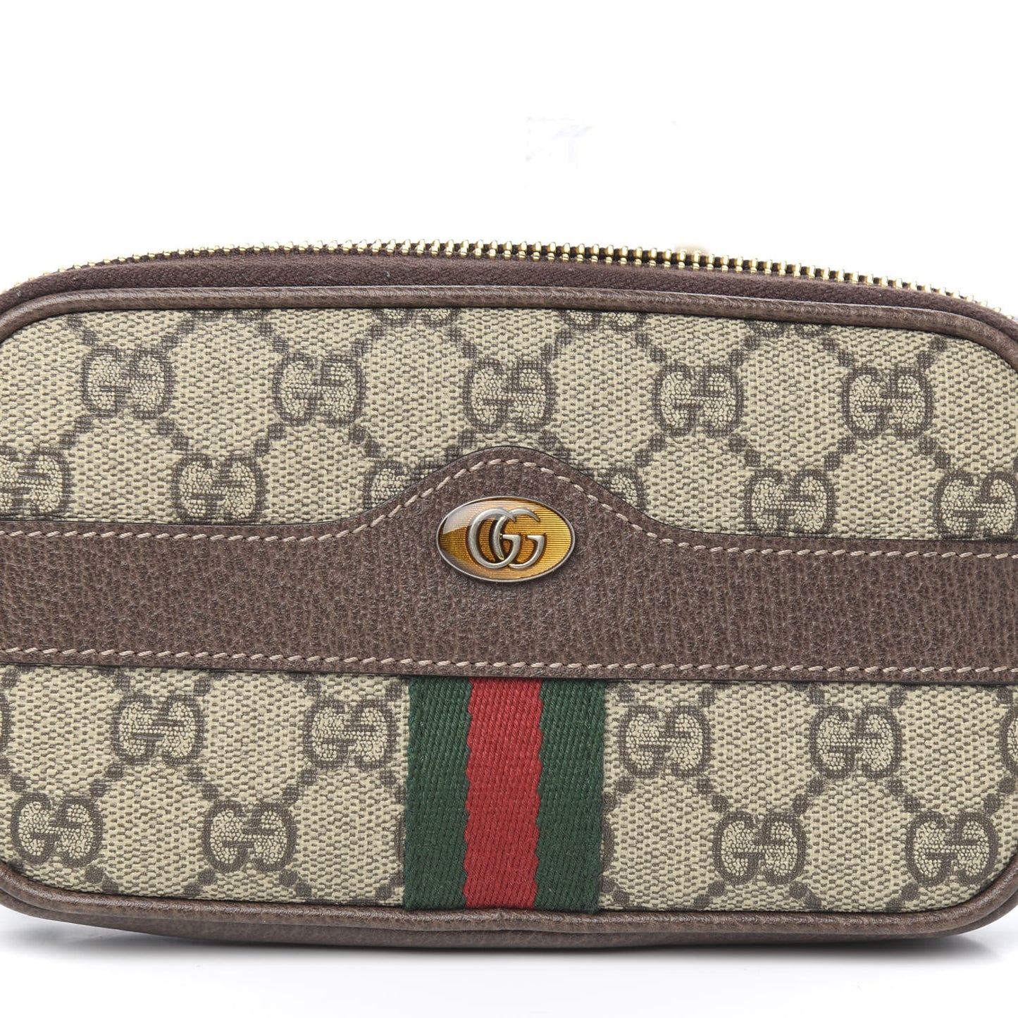 GG Supreme Monogram Web Ophidia Belted iPhone Case 105 42 Dark Brown