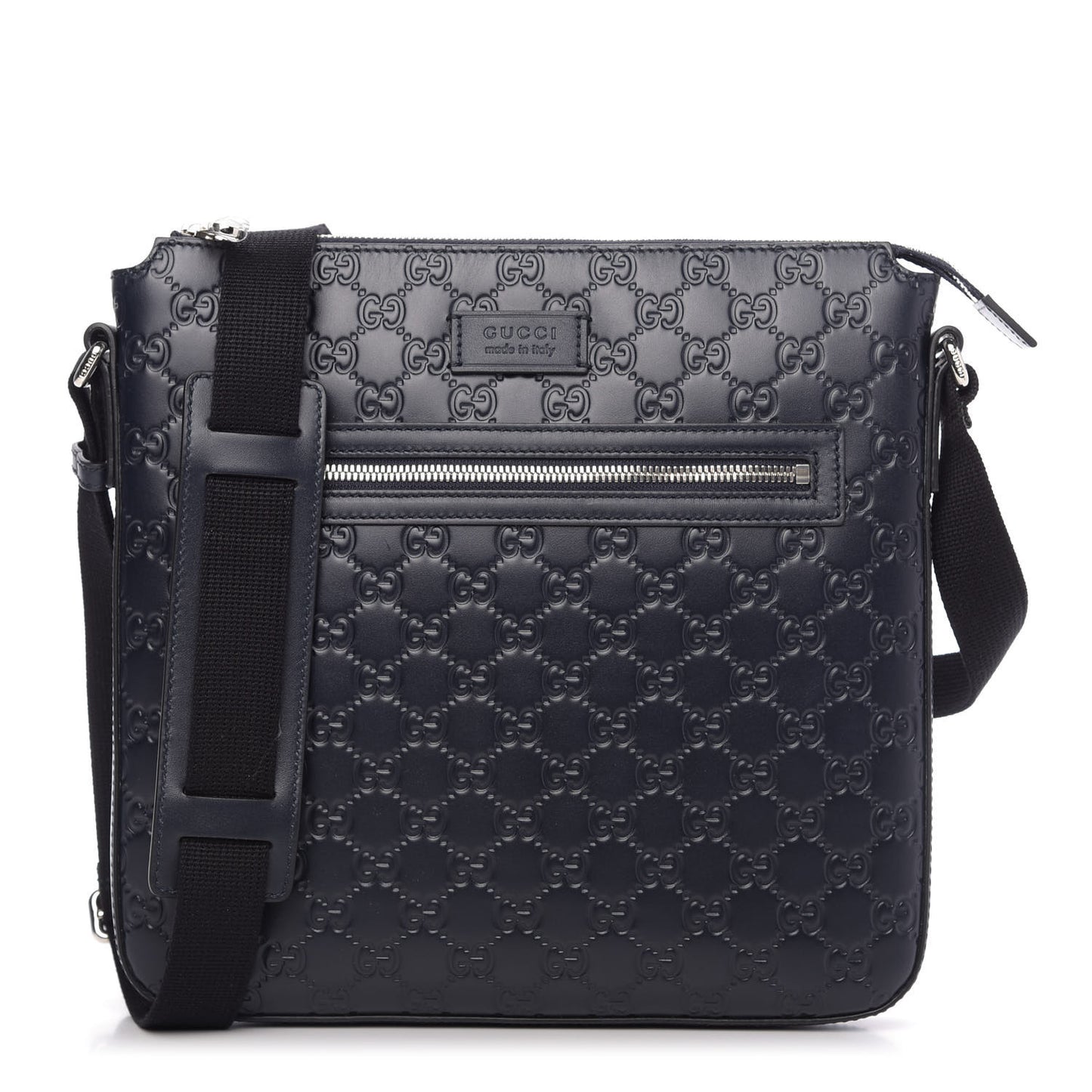 Guccissima Signature Medium Flat Messenger Bag Blue