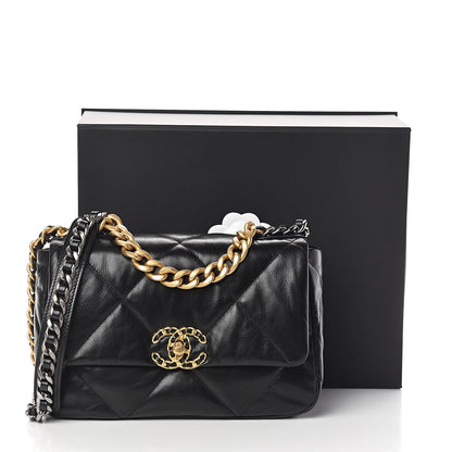 Chanel Lambskin Quilted Medium 19 Flap Black 11 of 11