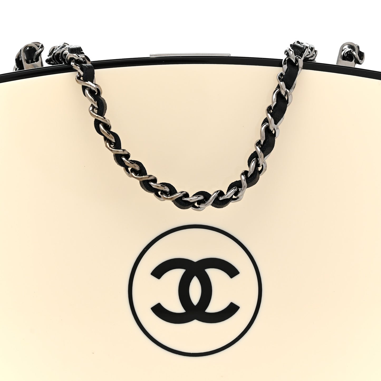 Plexiglass Compact Box Clutch Black Ivory