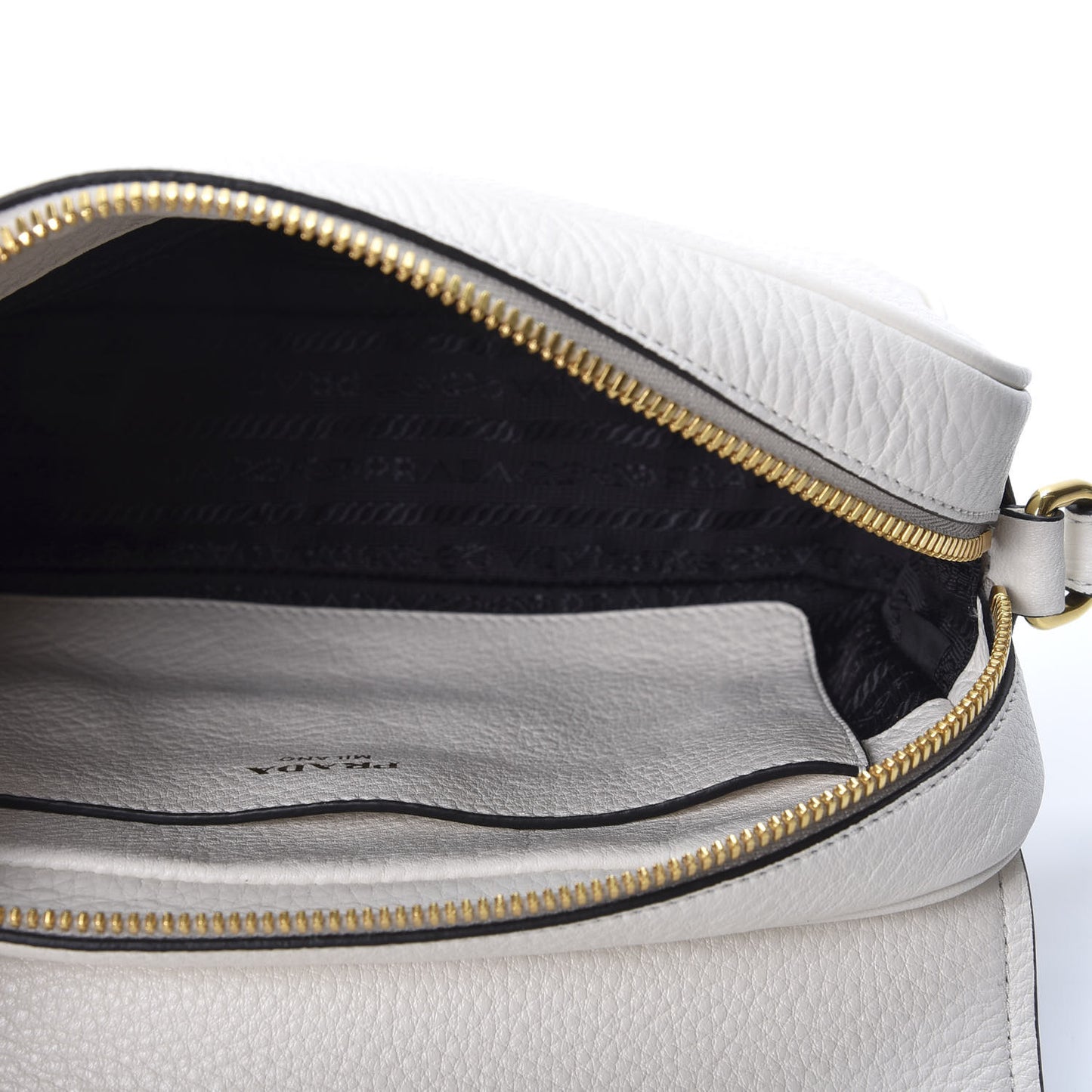 Vitello Phenix Flap Crossbody White