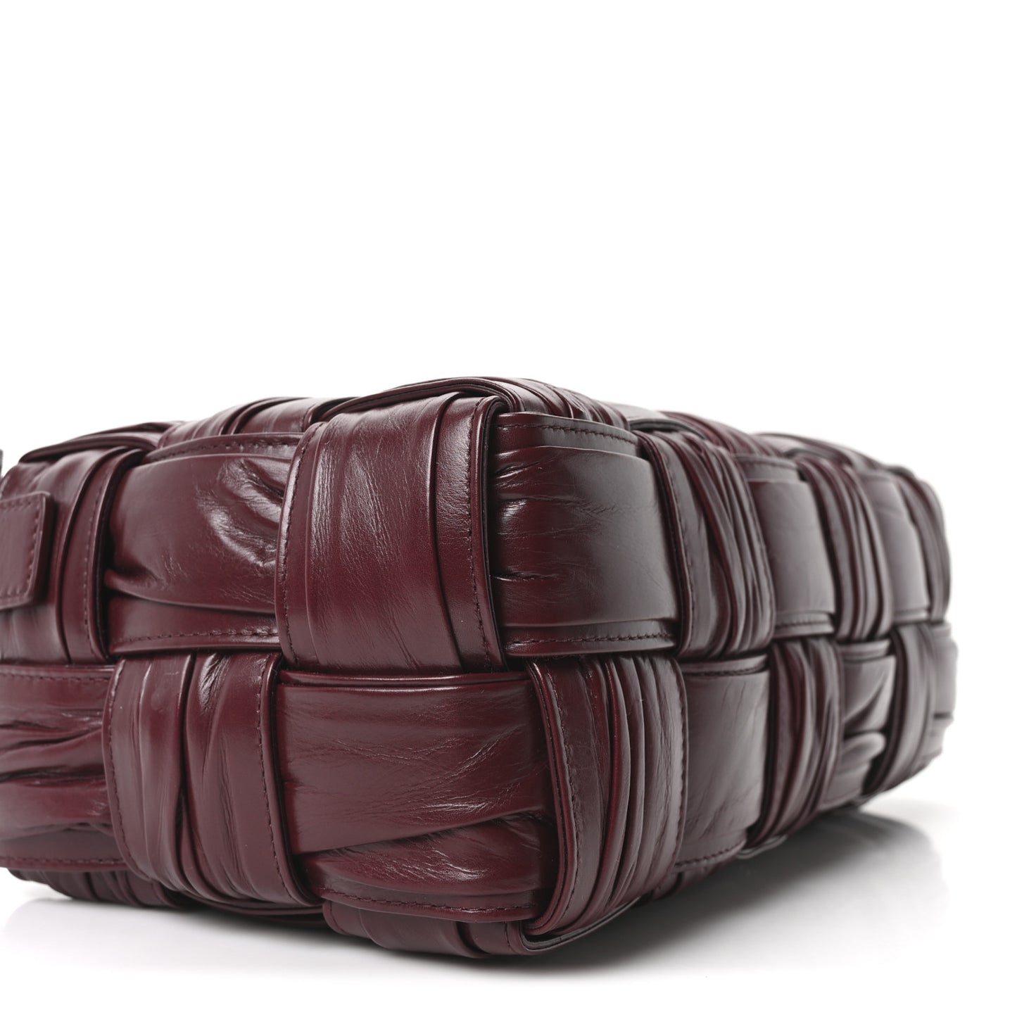 Paper Calfskin Intreccio Plisse Cassette Camera Bag Barolo
