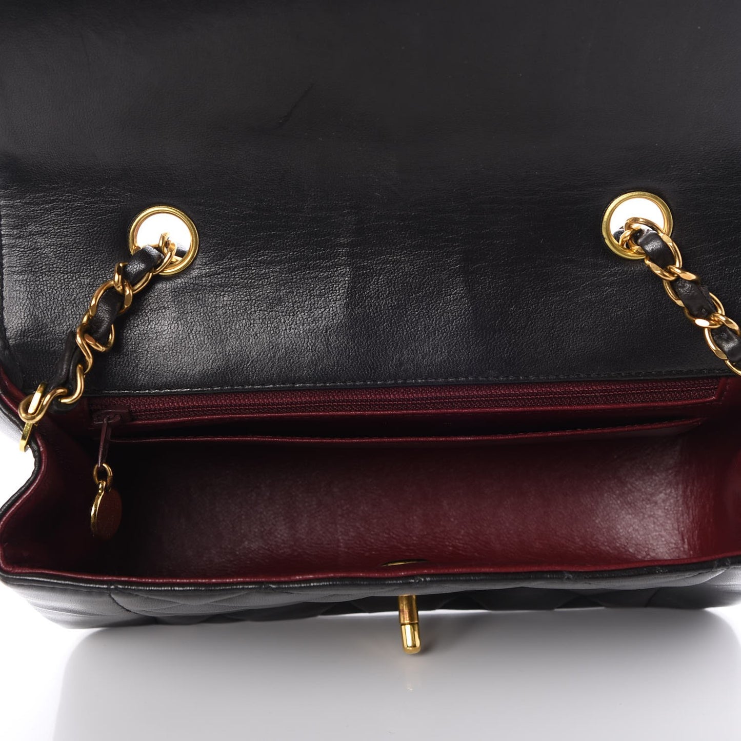 Lambskin Quilted Small Single Flap Black