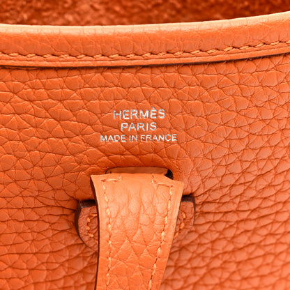 Hermes Taurillon Clemence Amazone Evelyne TPM Orange Peony 6 of 11