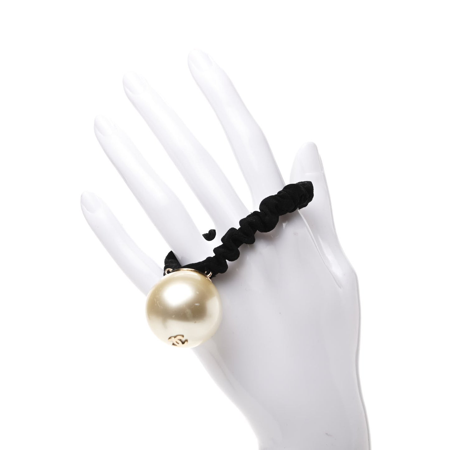 Pearl CC Hair Tie Black Gold Pearly White