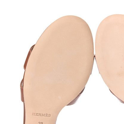 Hermes Calfskin Oasis Sandals 39 Gold 7 of 10