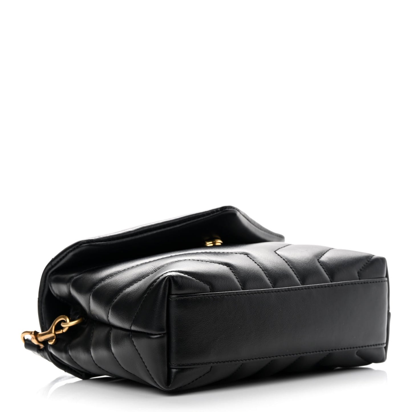 Calfskin Y Quilted Monogram Toy Loulou Crossbody Bag Black