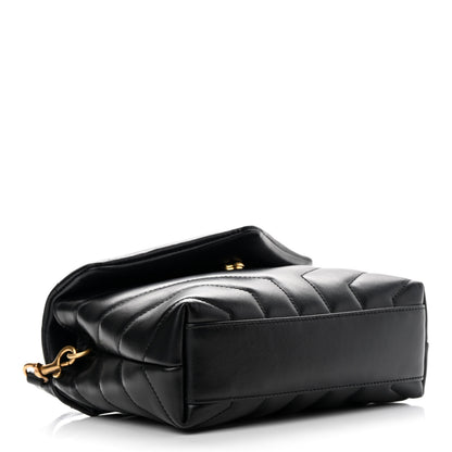 Saint Laurent Calfskin Y Quilted Monogram Toy Loulou Crossbody Bag Black 4 of 12