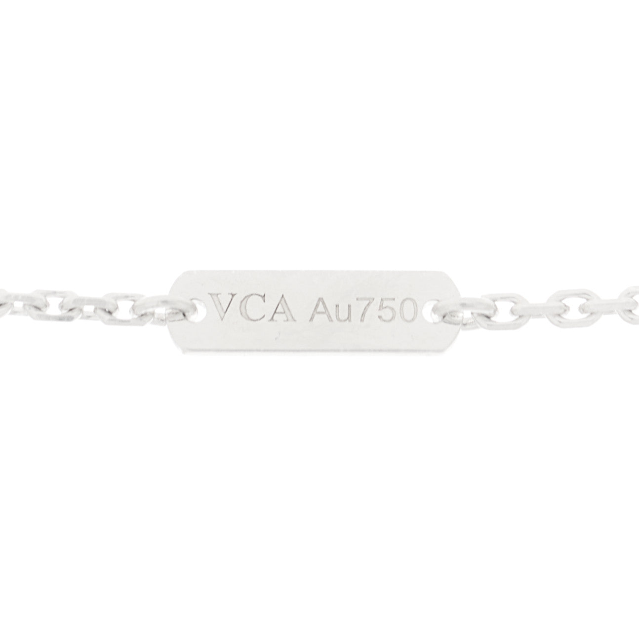 18K White Gold Diamond Small Perlee Clovers Pendant Necklace