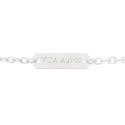 Van Cleef & Arpels 18K White Gold Diamond Small Perlee Clovers Pendant Necklace 4 of 5