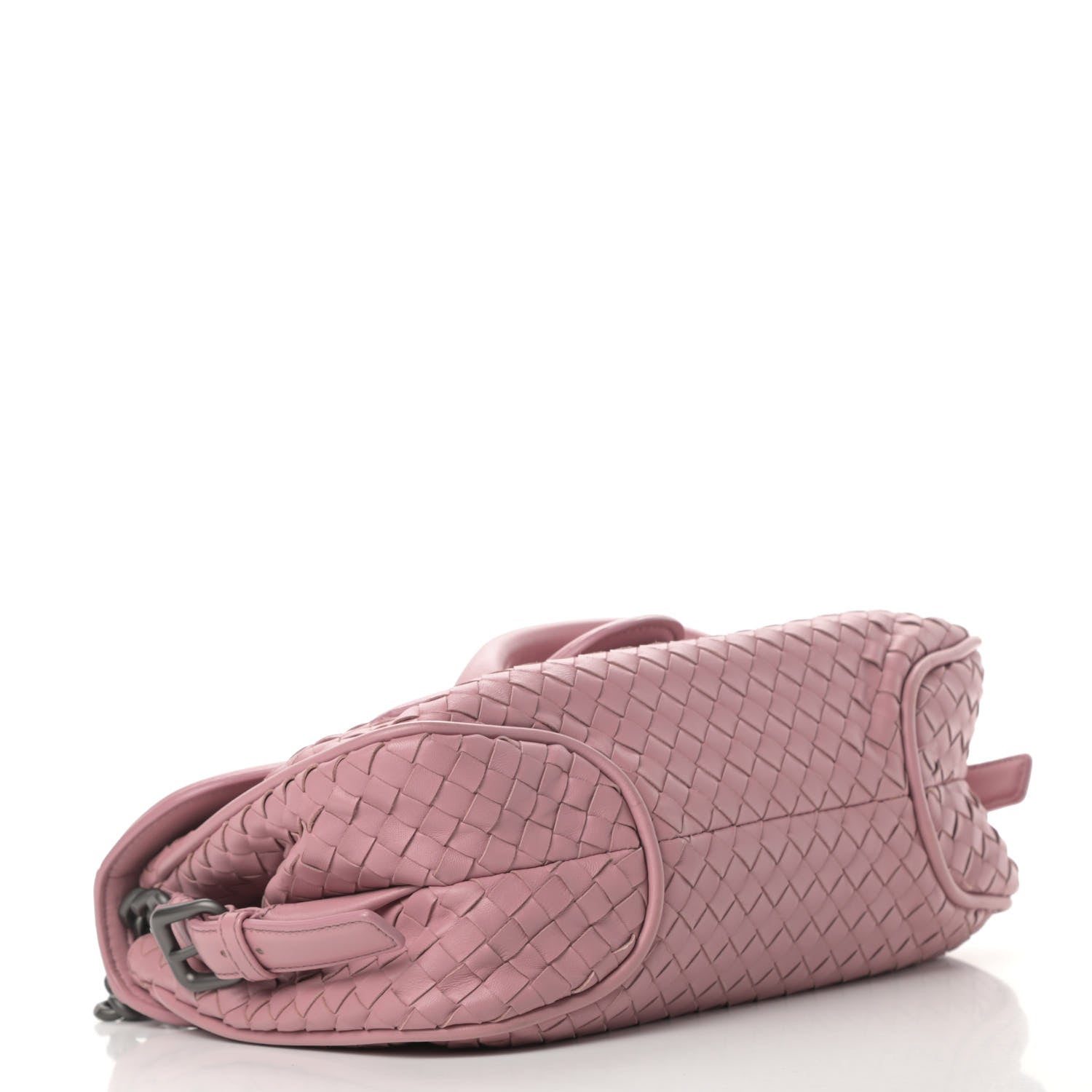 Bottega Veneta Nappa Intrecciato Rialto Shoulder Bag Rose Pink 4 of 15