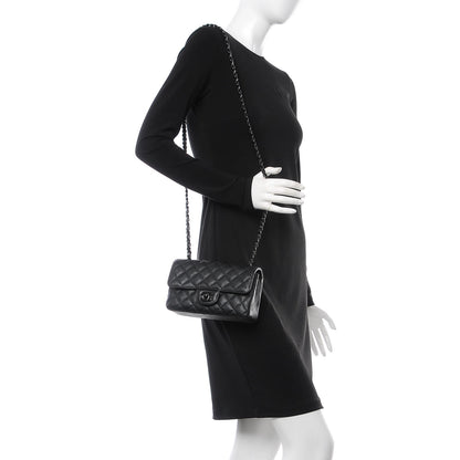 Chanel Crumpled Calfskin Quilted Mini Rectangular Flap So Black 2 of 8