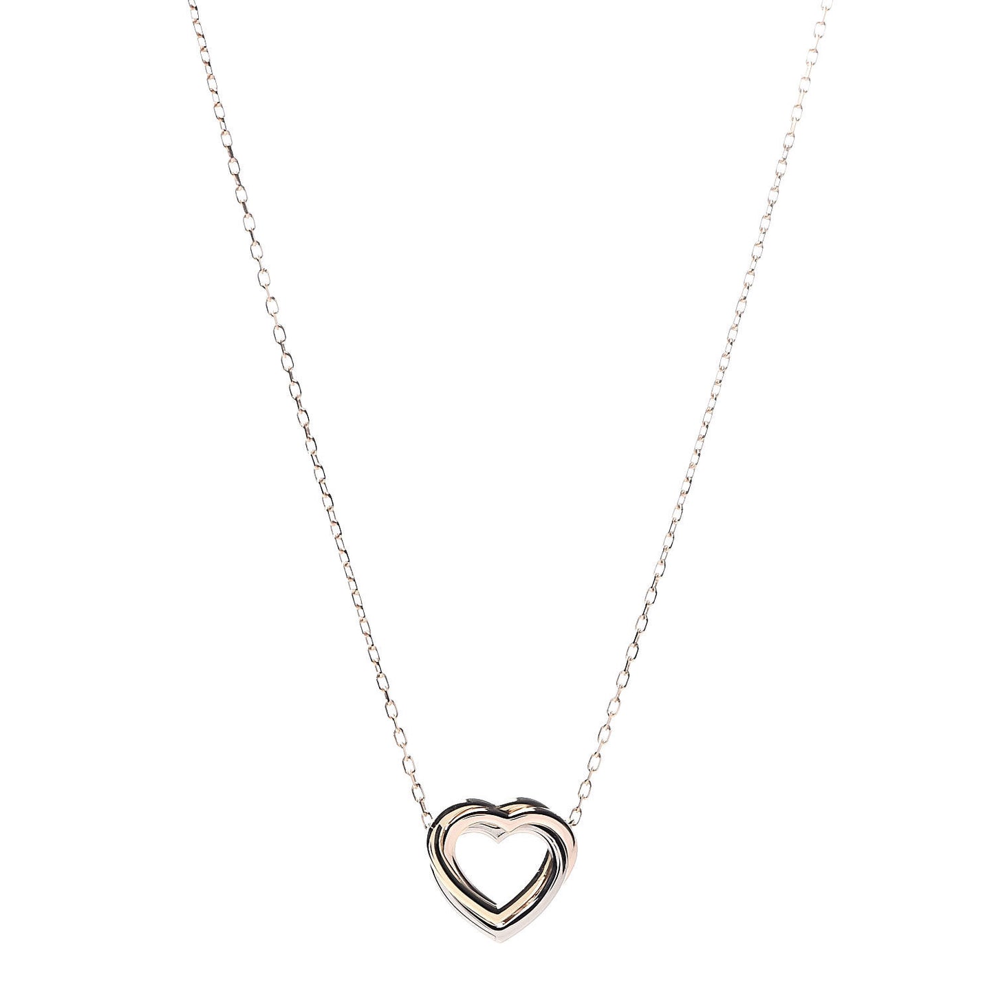 18K Pink Yellow White Gold Trinity Heart Necklace