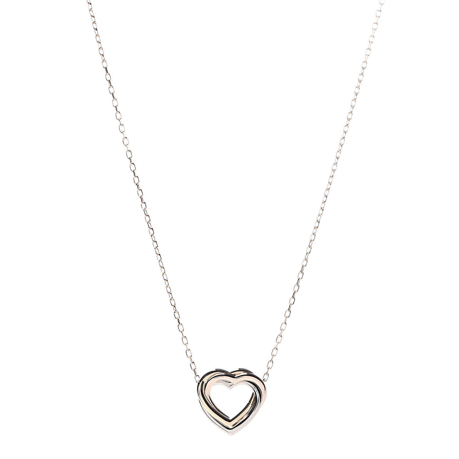 Cartier 18K Pink Yellow White Gold Trinity Heart Necklace 1 of 5