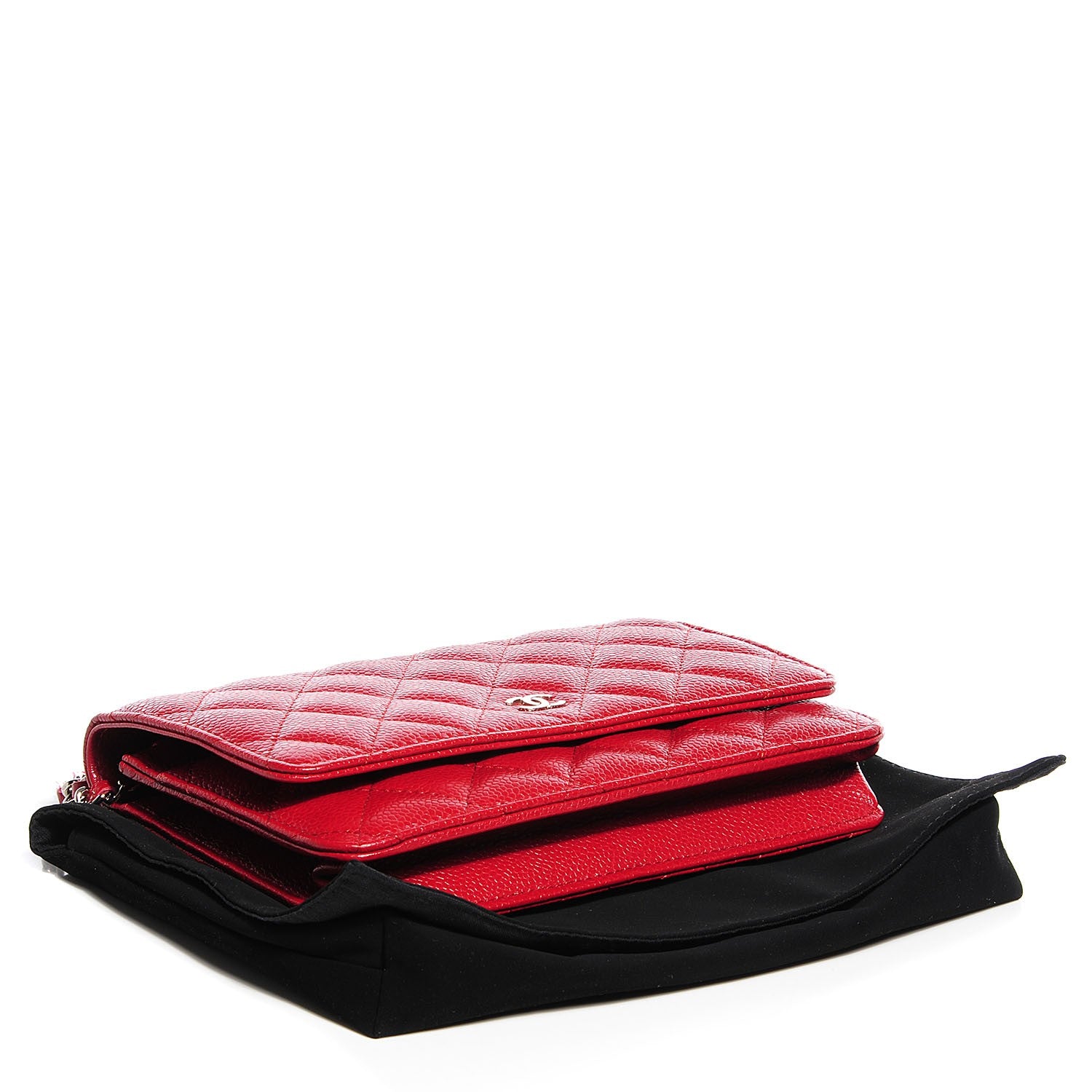 Chanel Caviar Quilted Wallet on Chain WOC Red 4 of 8