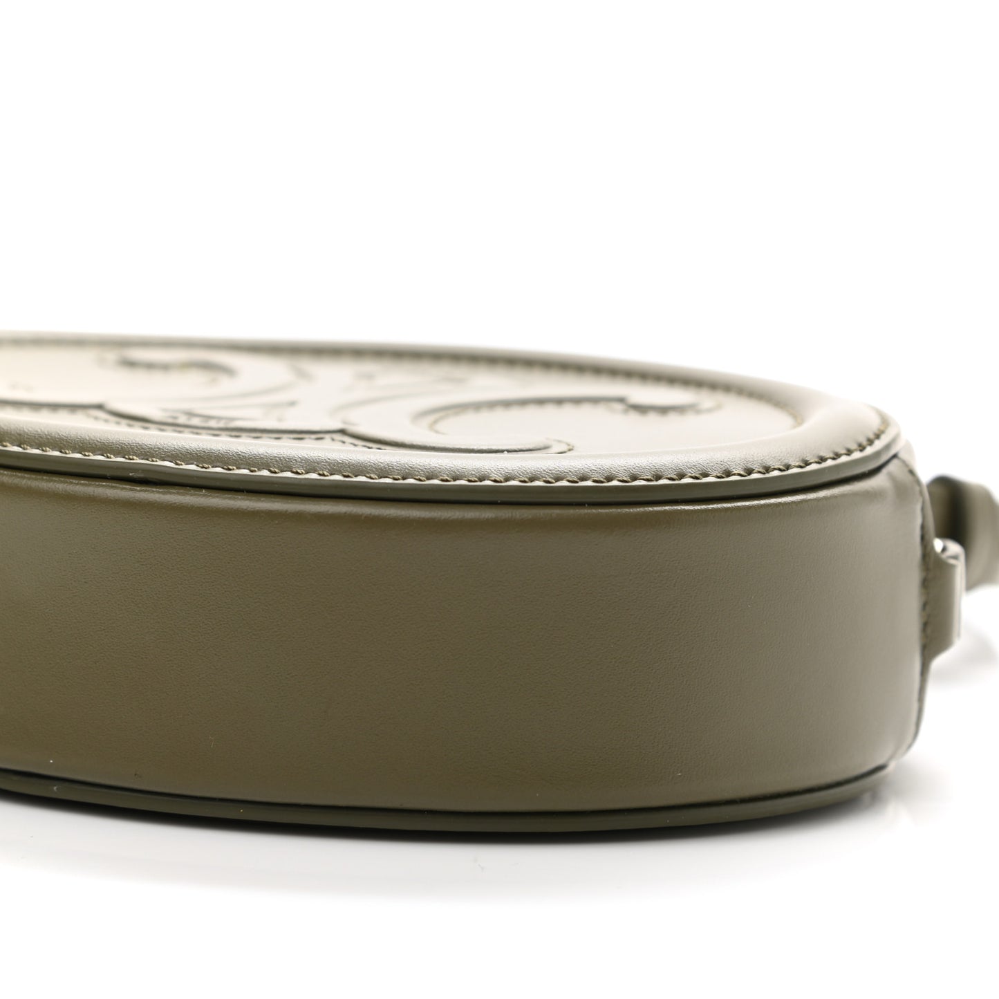 Smooth Calfskin Cuir Small Triomphe Oval Purse Crossbody Dark Olive