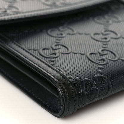 Gucci Calfskin GG Tennis Embossed Messenger Bag Black 7 of 8