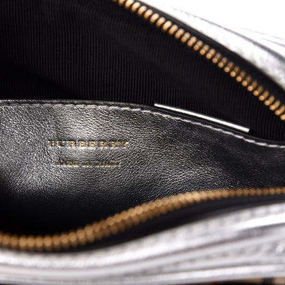 Burberry Smooth Calfskin 1983 Knight Check Link Camera Bag Silver 6 of 10