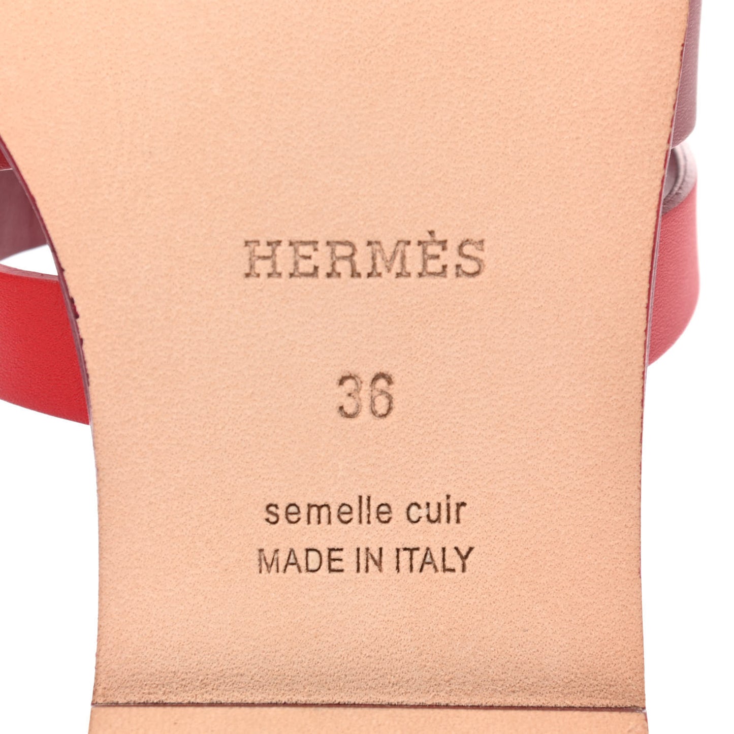 Calfskin Amore Sandals 36 Rouge Grenat Orange Solaire