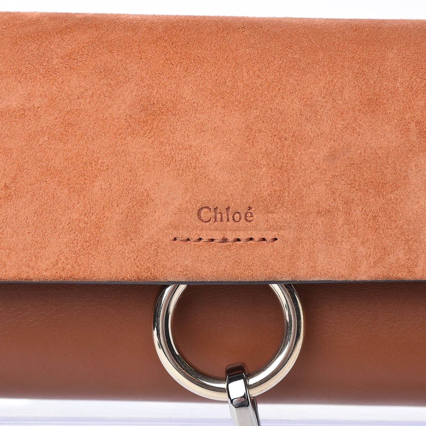 Suede Calfskin Mini Faye Shoulder Bag Tobacco
