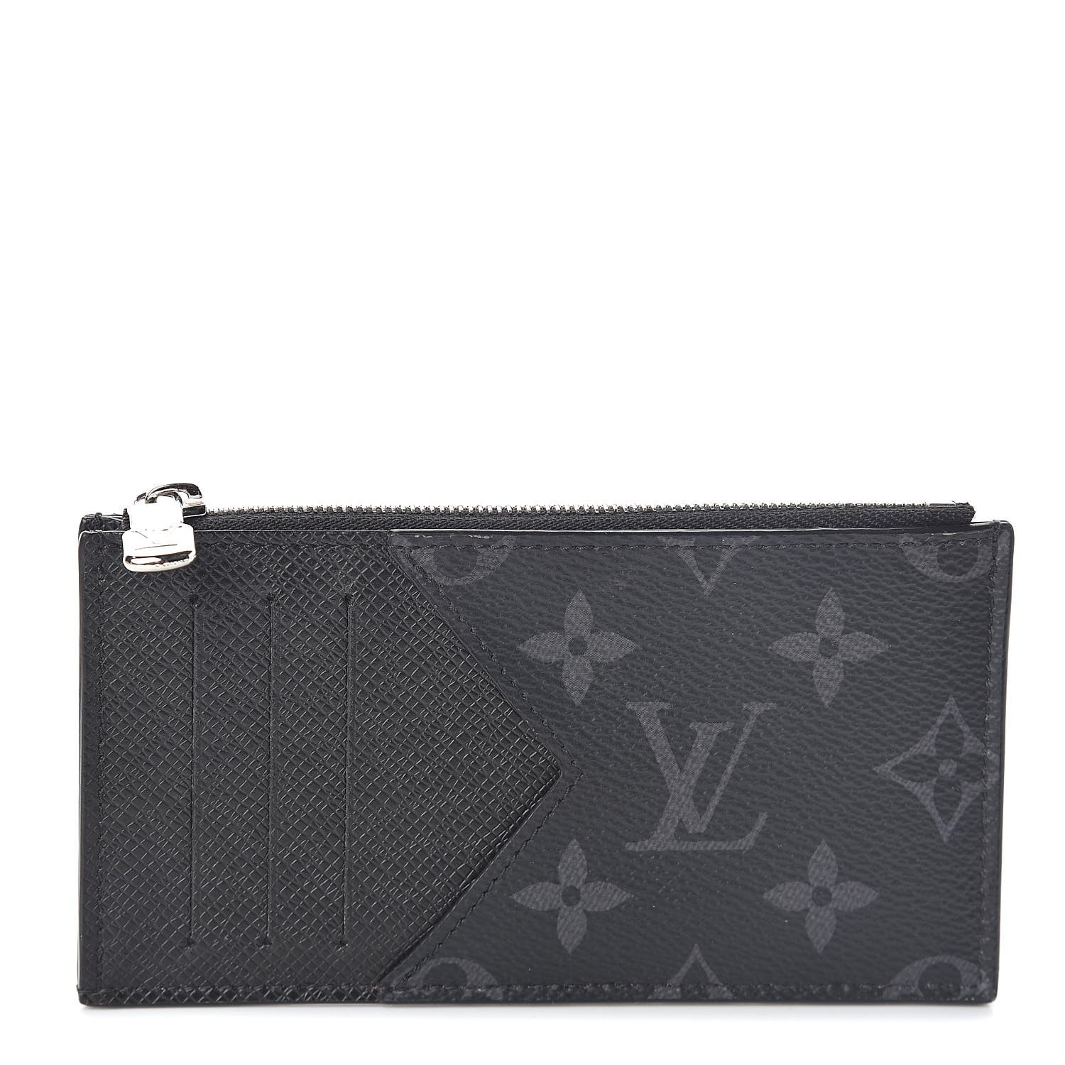 Louis Vuitton Monogram Eclipse Taiga Coin Card Holder 1 of 7