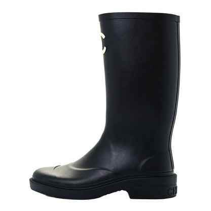 Chanel Caoutchouk CC High Boots 36 Black 1 of 11