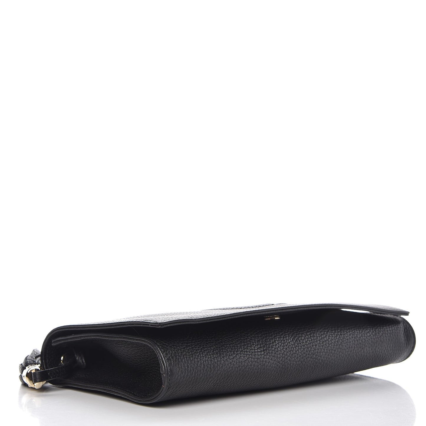 Pebbled Calfskin Medium Soho Clutch Black