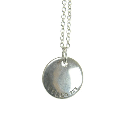Tiffany Sterling Silver Letter A Round Pendant Necklace 2 of 3