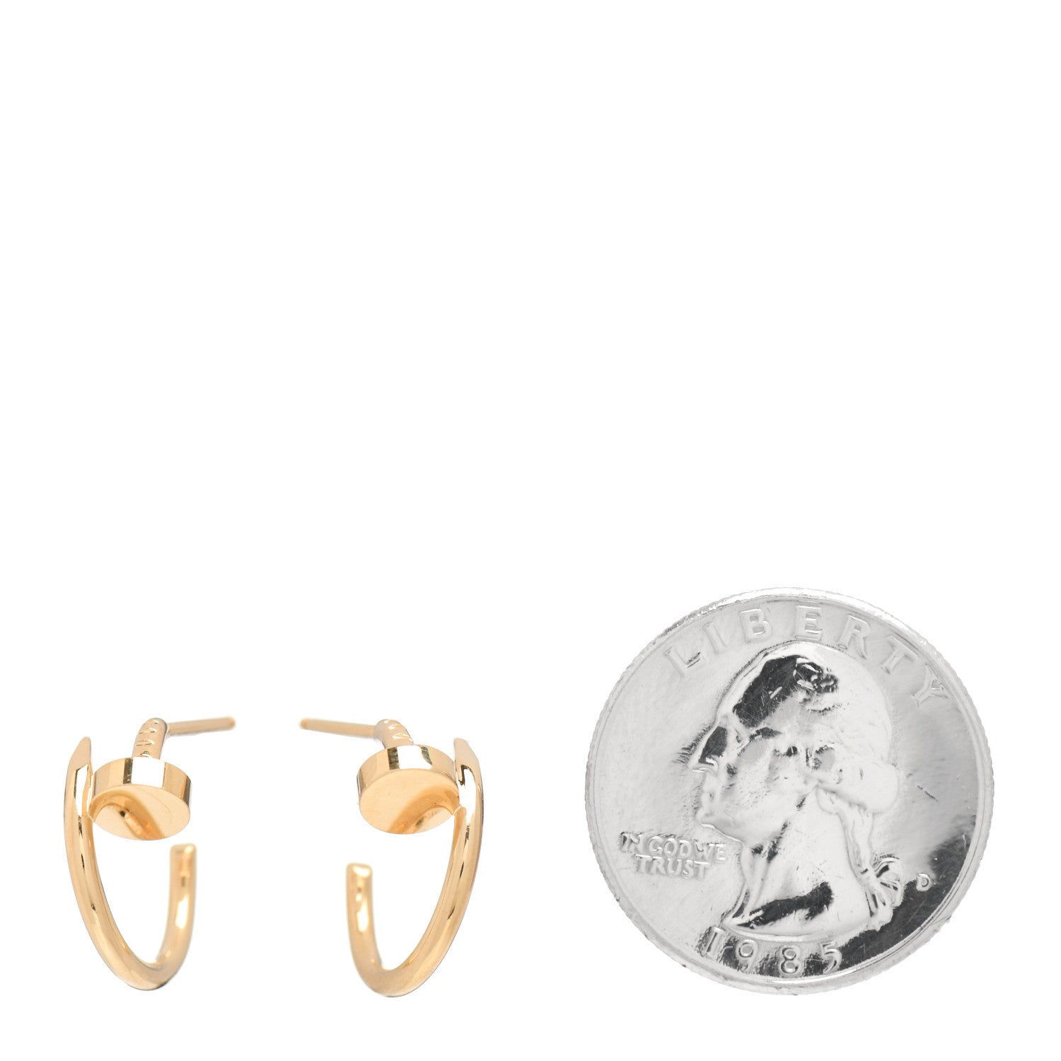 Cartier 18K Yellow Gold Juste Un Clou Hoop Earrings 2 of 4