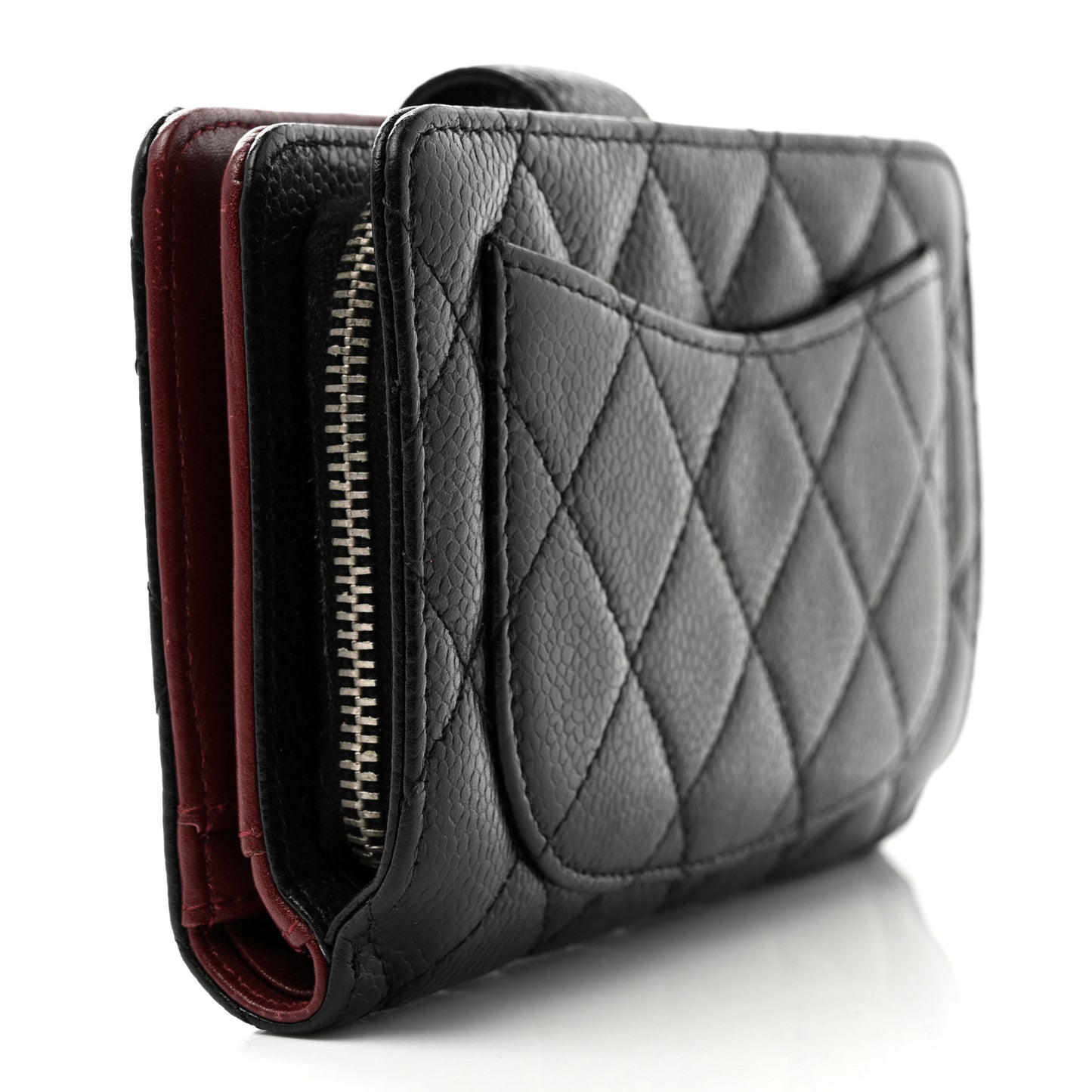 Caviar Quilted CC French Wallet Black