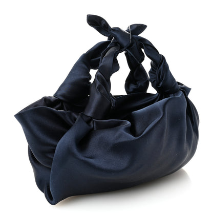 The Row Satin Small Ascot Bag Navy 3 of 9