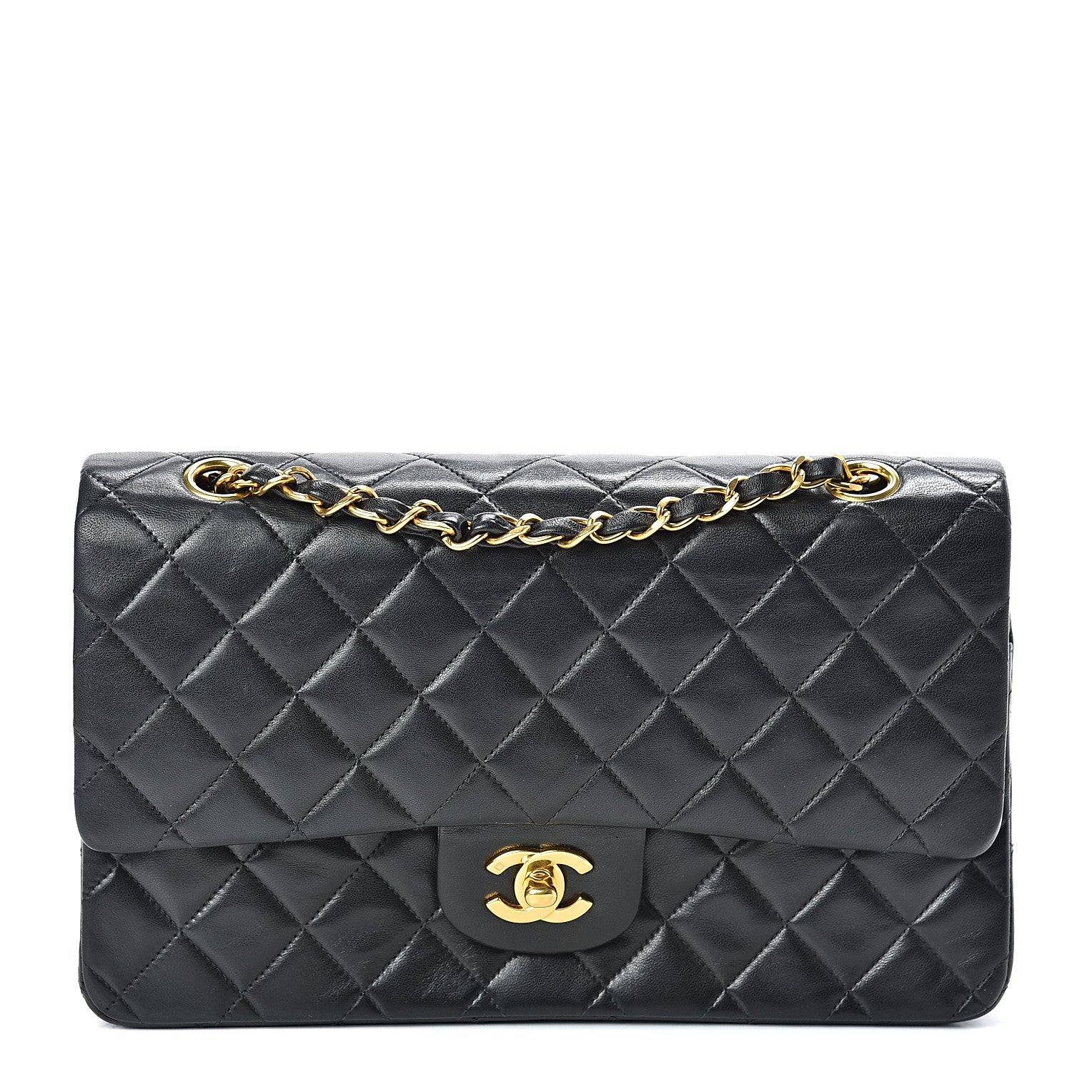 Chanel Lambskin Quilted Medium Double Flap Black 1 of 17