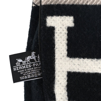 Hermes Wool Cashmere Avalon III Pillow PM Ecru Black 3 of 3