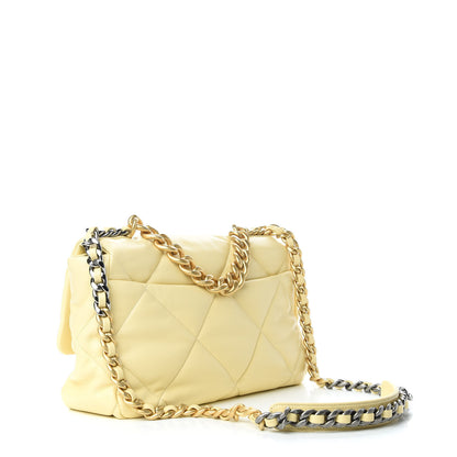 Chanel Lambskin Quilted Large 19 Flap Yellow 3 of 9