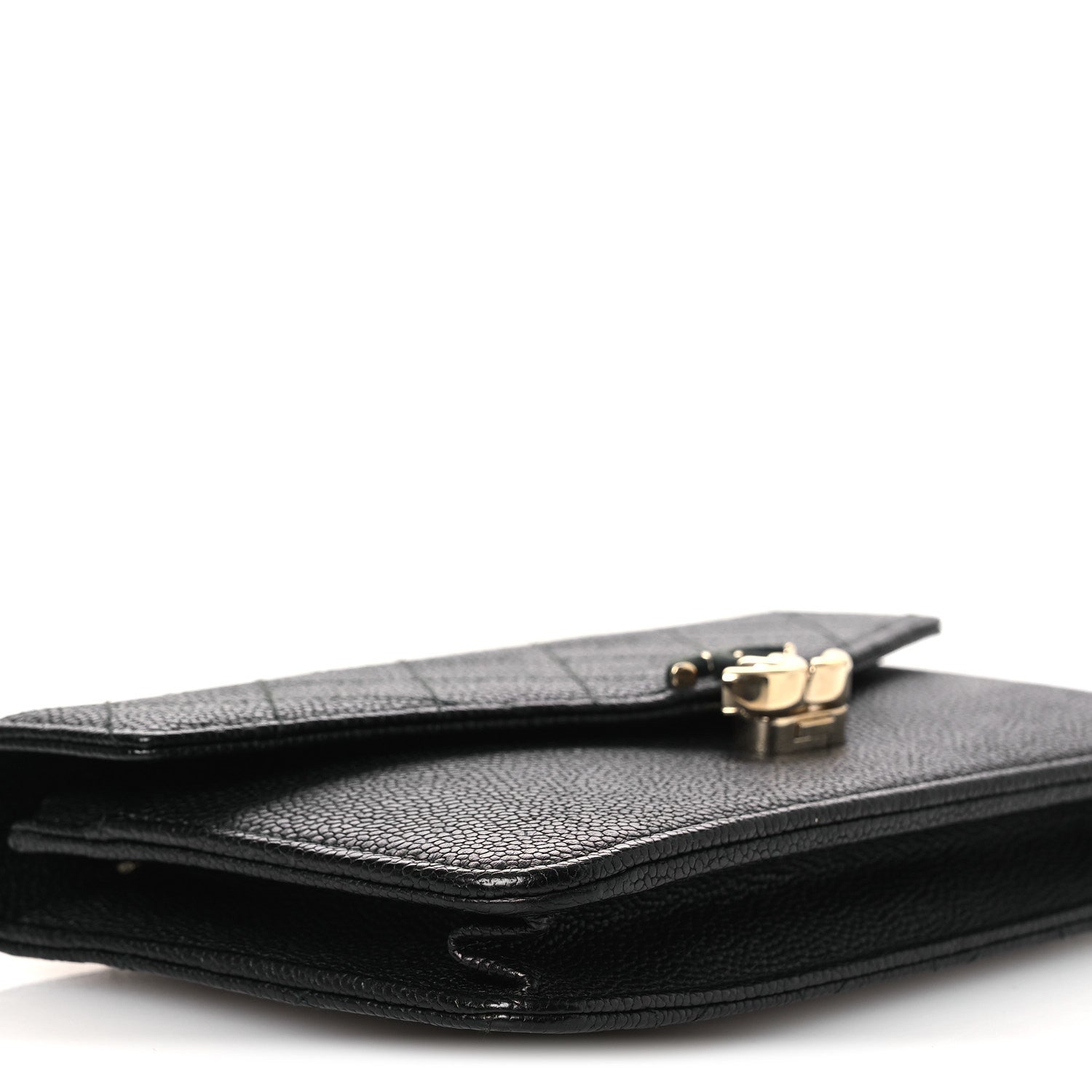 Chanel Grained Calfskin Quilted Cuba Wallet On Chain WOC Black 10 of 12
