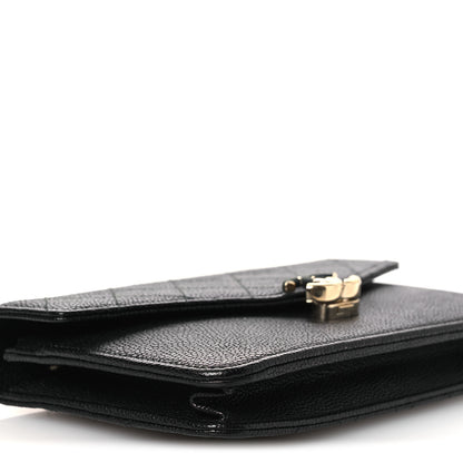 Chanel Grained Calfskin Quilted Cuba Wallet On Chain WOC Black 10 of 12