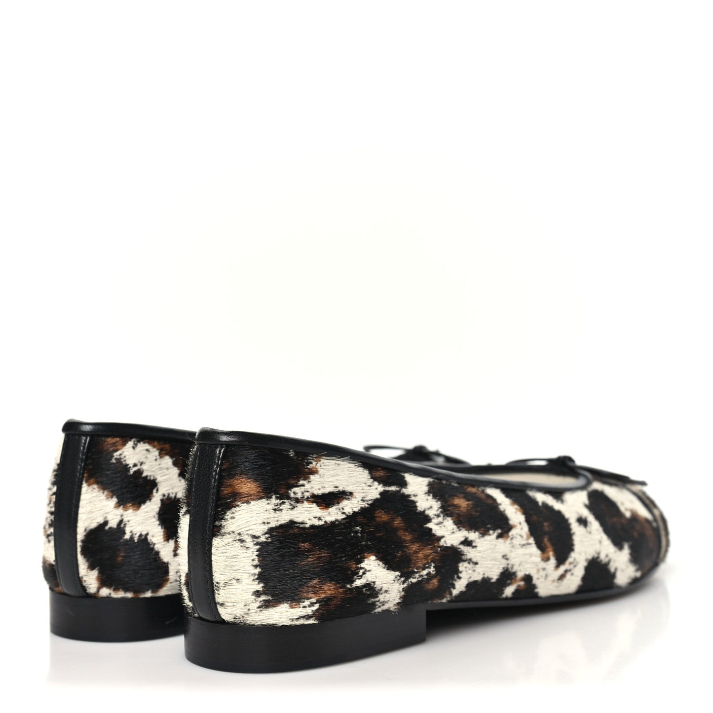 Pony Hair Calfskin Cap Toe CC Ballerina Flats 38.5 White Brown Black 37.5 White Brown Black