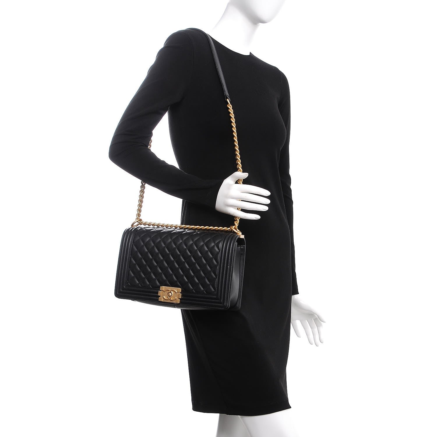 Chanel Calfskin Quilted New Medium Boy Flap Black 2 of 8