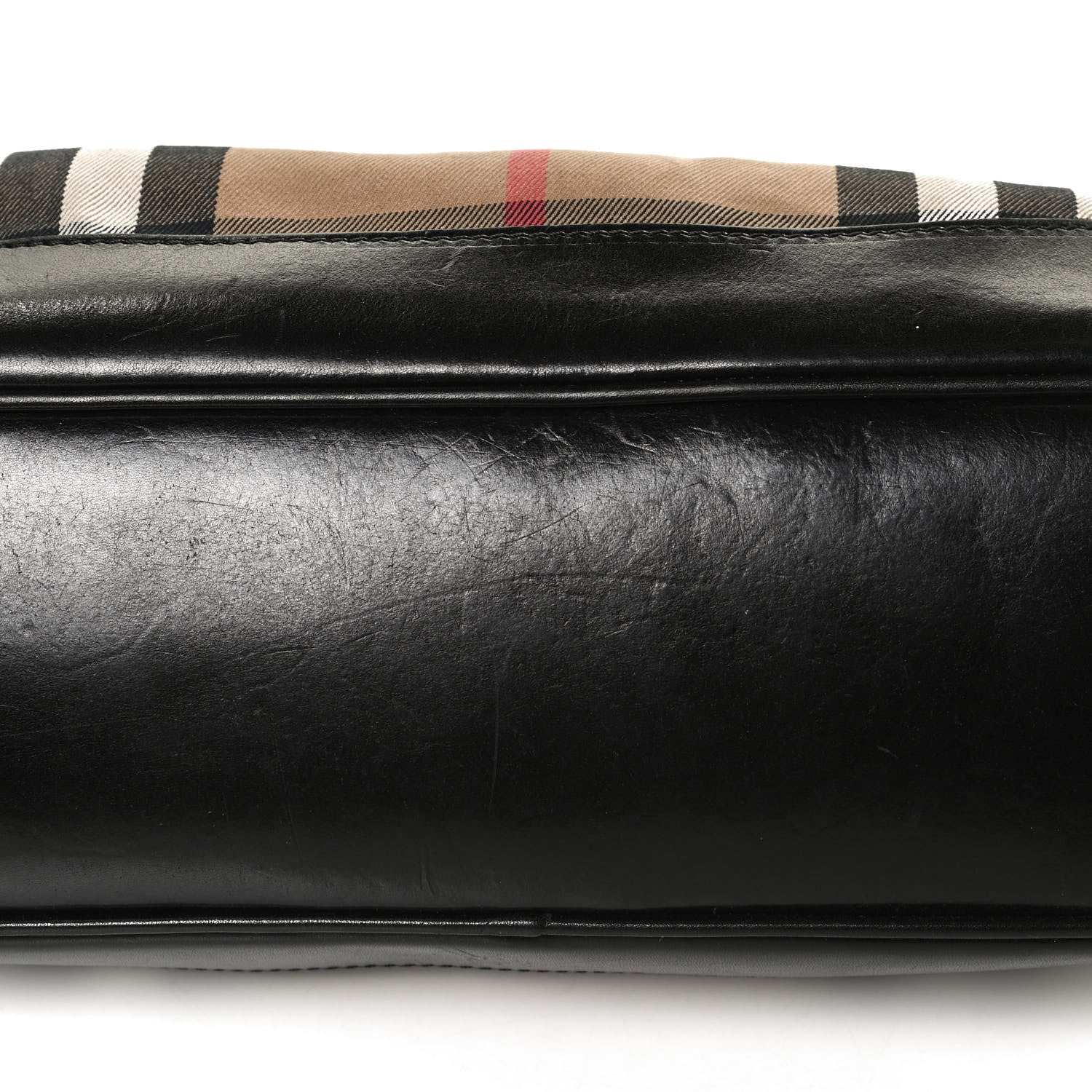 Burberry House Check Bridle Calfskin Hepburn Satchel Black 13 of 14