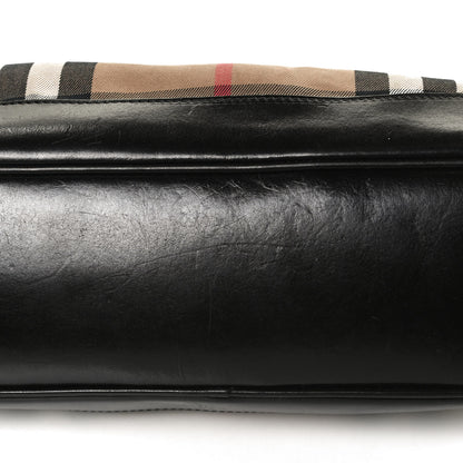 Burberry House Check Bridle Calfskin Hepburn Satchel Black 13 of 14