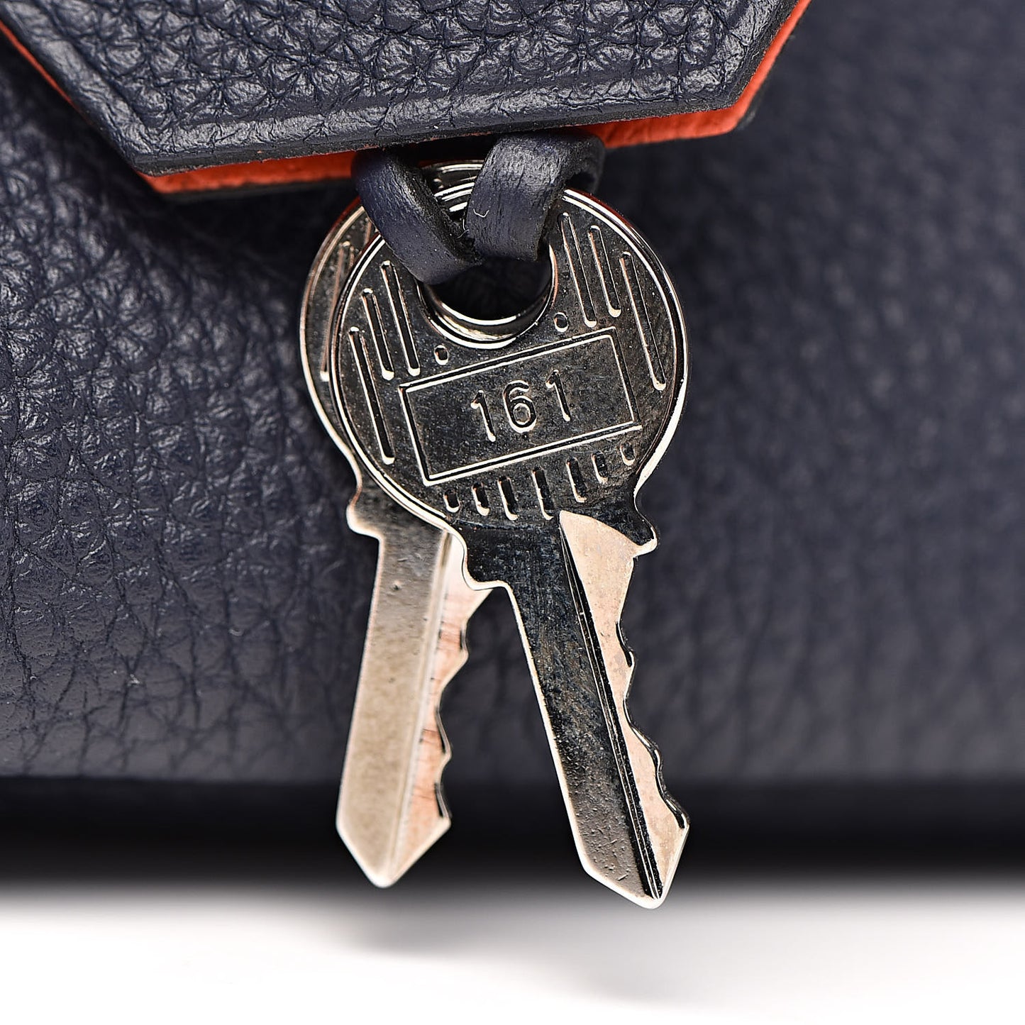 Togo Birkin Verso 30 Bleu Nuit Orange Poppy