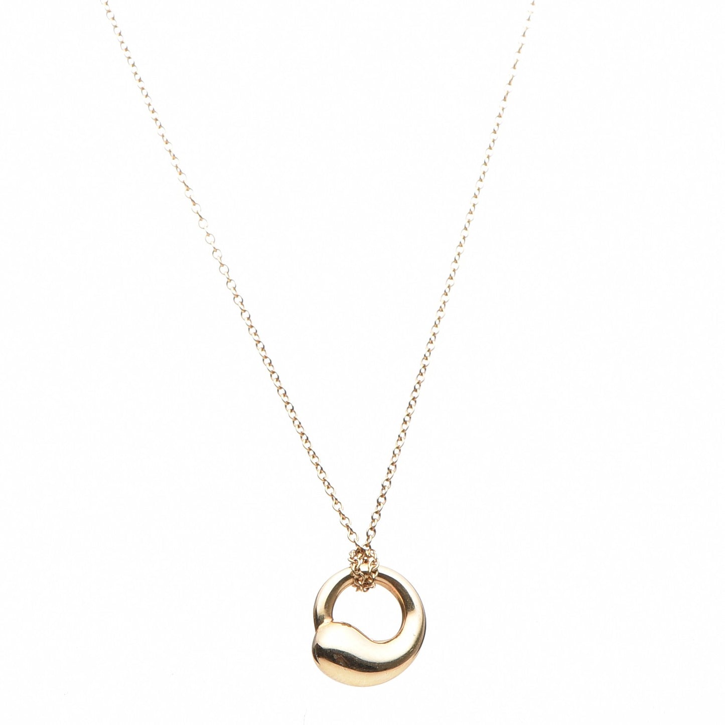 18K Yellow Gold 12mm Elsa Peretti Eternal Circle Pendant Necklace