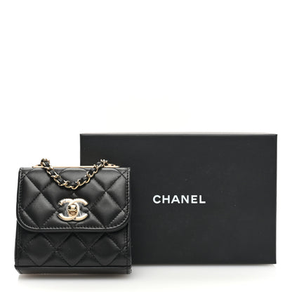 Chanel Lambskin Quilted Mini Trendy CC Clutch With Chain Black 10 of 10