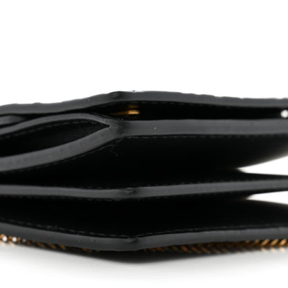 Burberry Calfskin Embossed Monogram Chain Card Case Black 9 of 10