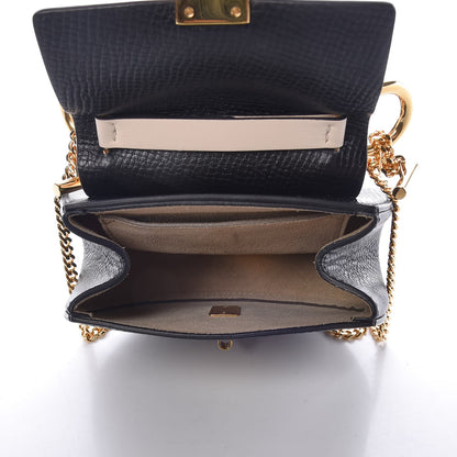 Chloe Textured Calfskin Lambskin Nano Drew Shoulder Bag Black 5 of 7