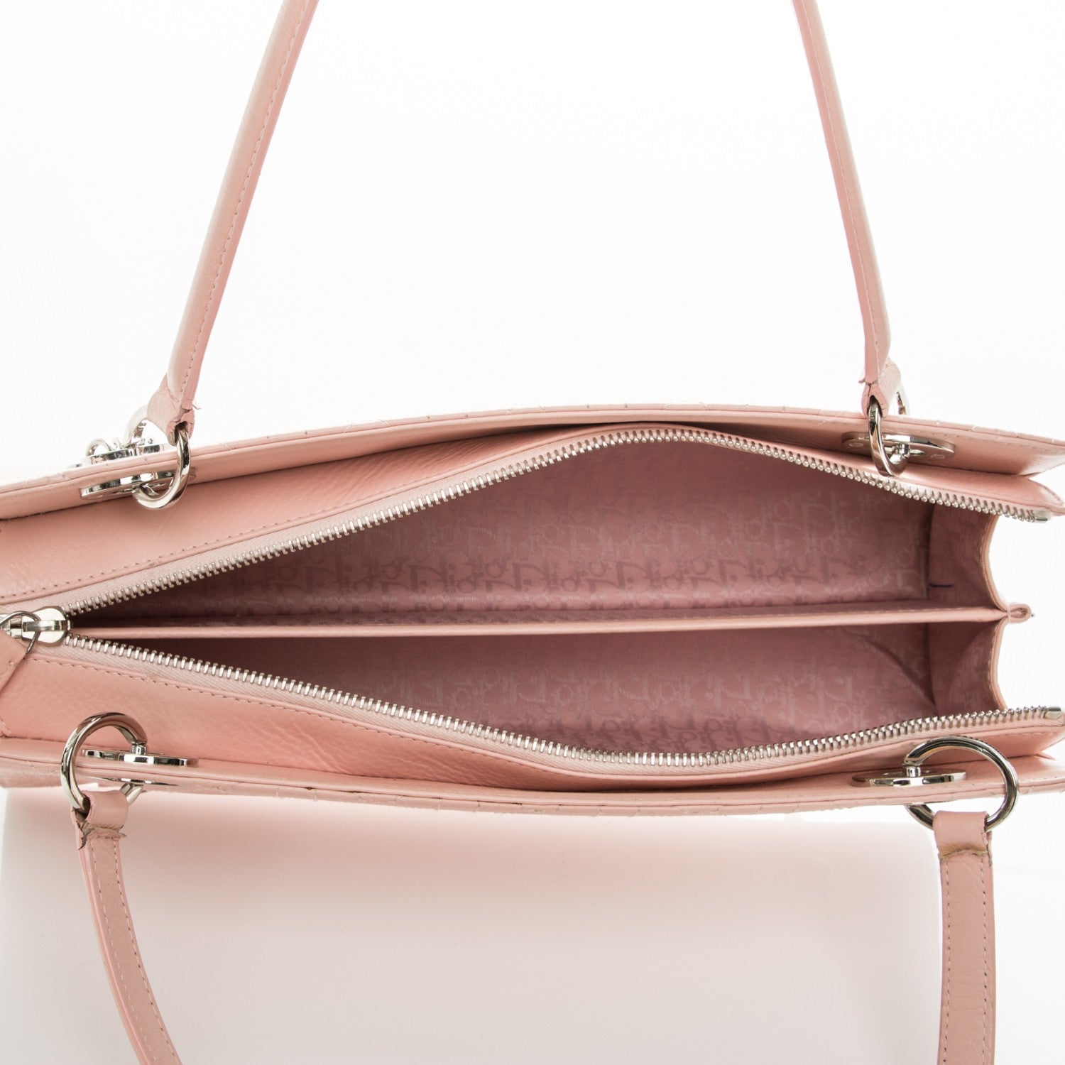 Christian Dior Calfskin Cannage Stitched East West Lady Dior Rose Clair 8 of 8